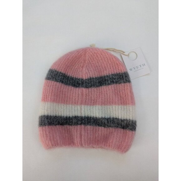Wyeth New With Tags Mohair Striped Women's Beanie Hat One Size - Picture 1 of 8